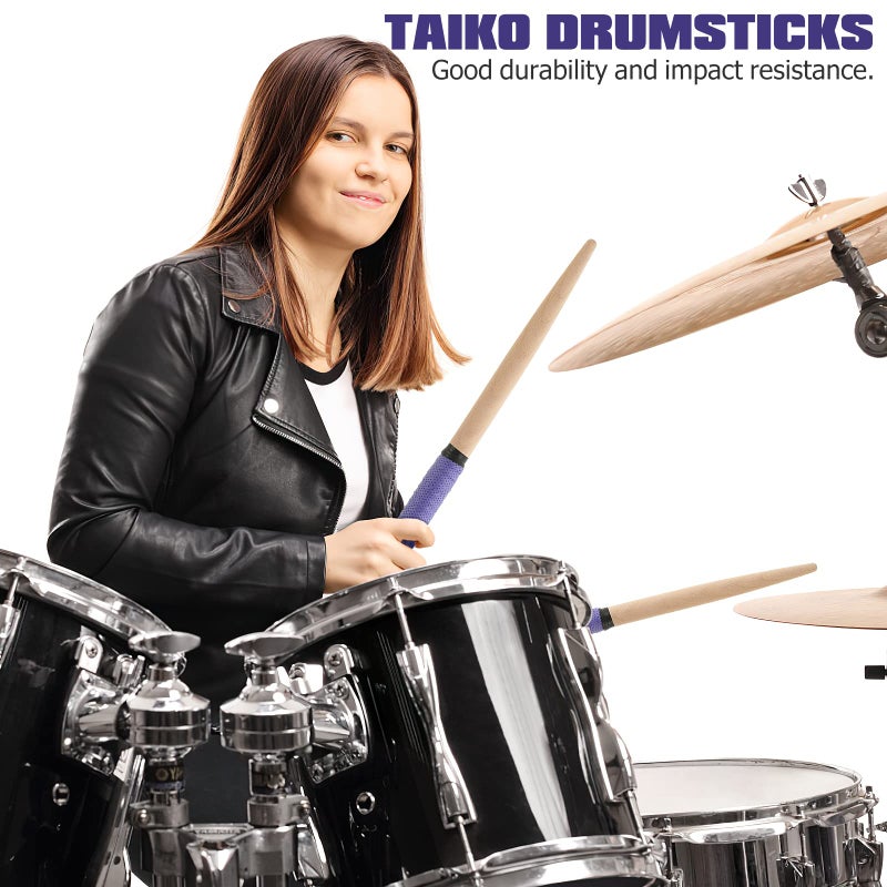 ROSENICE Pair of 350 * 20MM Maibachi of Taiko Drum Drumsticks drumsticks (Purple) - Image 4